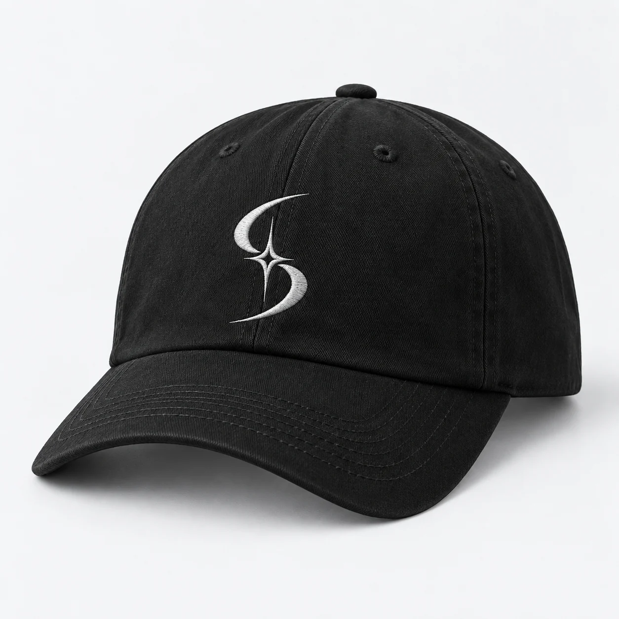 Stellar Cap in Obsidian Black, featuring the DarkStellar logo