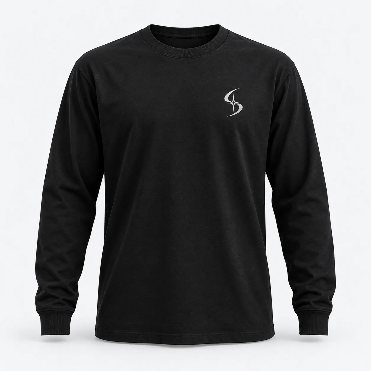 Stellar Long Sleeve in Obsidian Black, featuring the DarkStellar logo