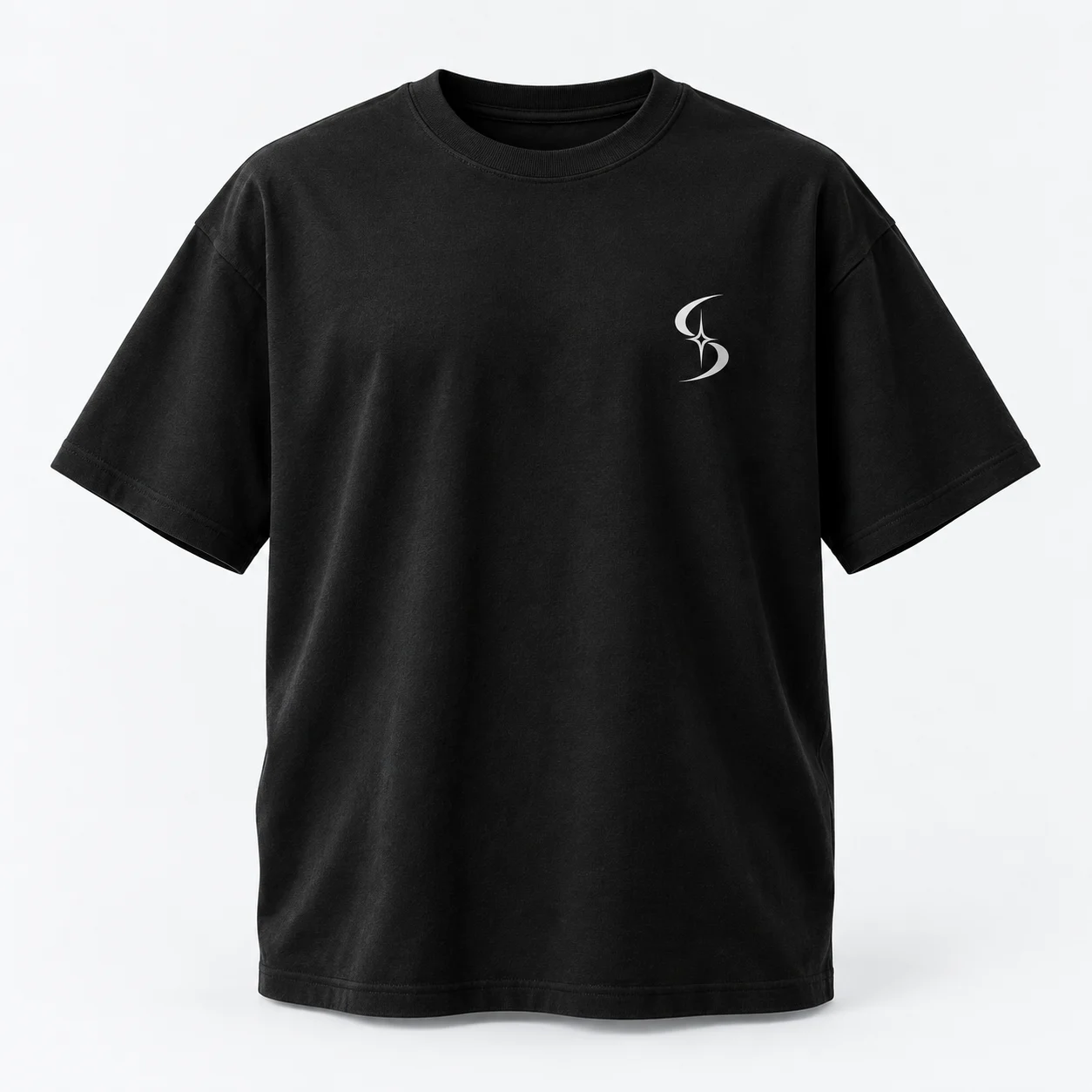 Stellar T-Shirt in Obsidian Black, featuring the DarkStellar logo